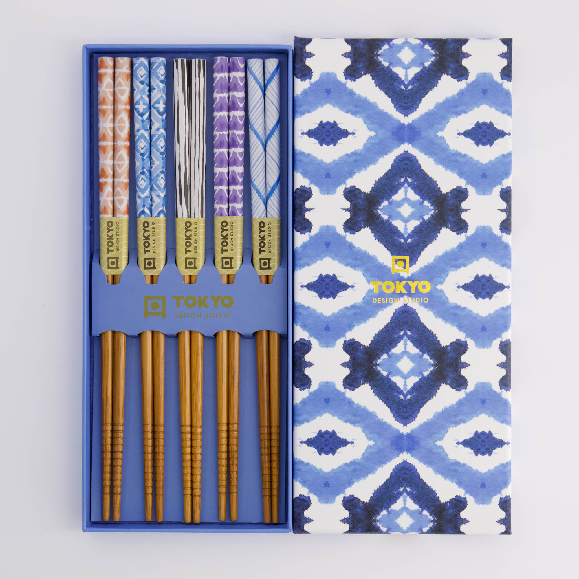 Tokyo Design Studio Eetstokjes Cadeau Set Blauw Kasuri The Oriental Shop