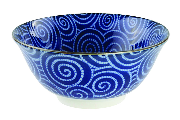 Blauw/Witte Kom - Mixed bowls - 14.8 x 6.8cm 500ml