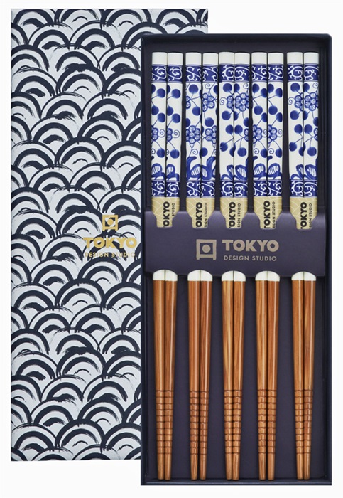Tokyo Design Studio - Chopsticks Set - Eetstokjes - Golven - 5 paar