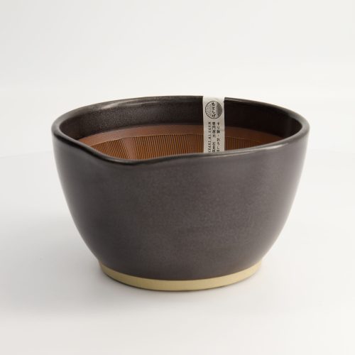 Tokyo Design Studio - Keuken Mortel - Suribachi Kom met Antislip Basis - Zwart - 18,5x10x18cm