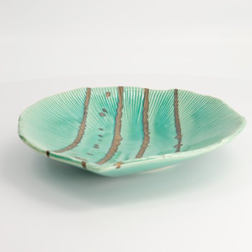 Tokyo Design Studio - Yamasaku - Turquoise - Round Leaf Plate - 25.5x23x4cm