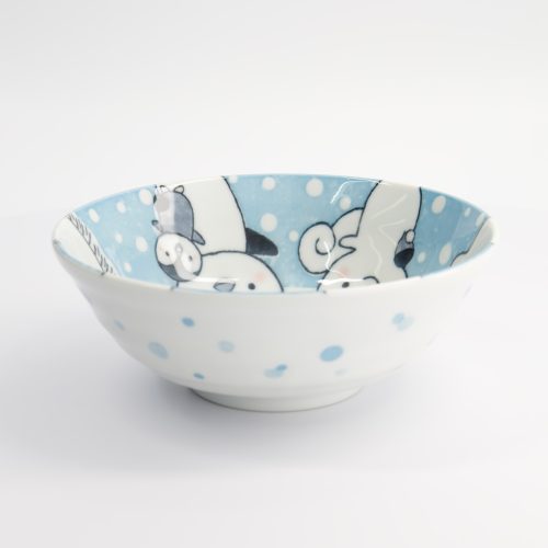 Tokyo Design Studio - Kawaii - Ramen Kom - Dieren - Blauw - 21x7.8cm - 1000ml